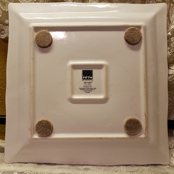 Vtg Square Dinner Plate 222 Fifth PTS Paris Travels 10 3/8" - Picture 4 of 5